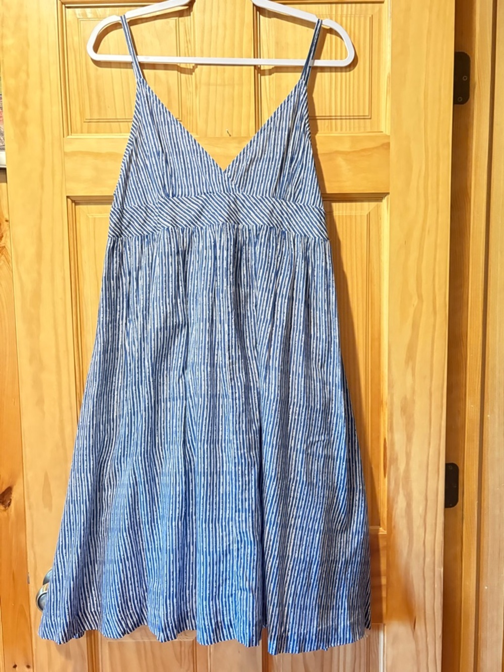 Gap Drop-Waist Maxi Dress Blue White Striped Spaghetti Strap Sundress women’s XL